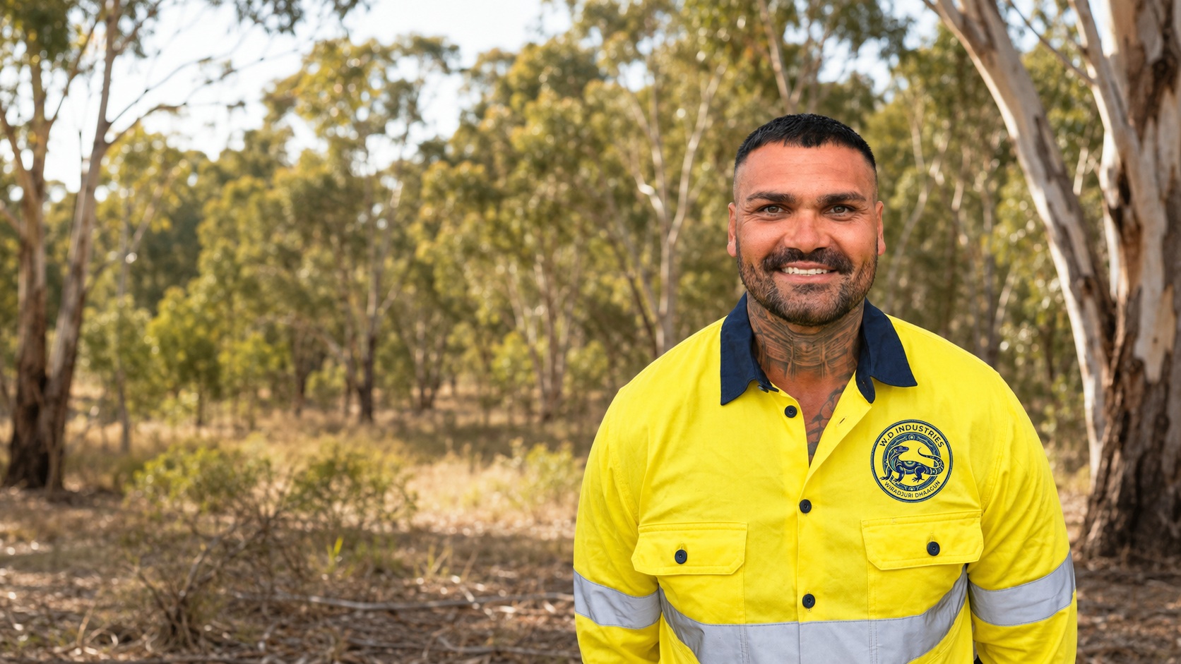 Andrew Cronin of WD Industries outdoors on Country in professional workwear